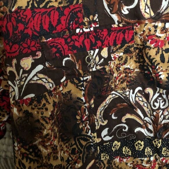 Chico’s Brown Multicolor Cotton Danielle Shirt 3 - Picture 3 of 7